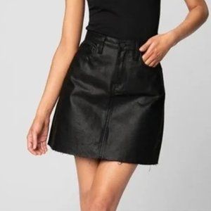 Blank NYC Coated Denim Black Mini Skirt Size 27